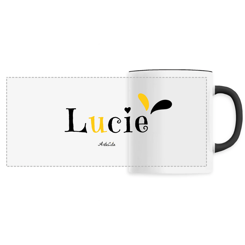 Cadeau anniversaire : Mug - Lucie - 6 Coloris - Cadeau Original - Cadeau Personnalisable - Cadeaux-Positifs.com -Unique-Noir-