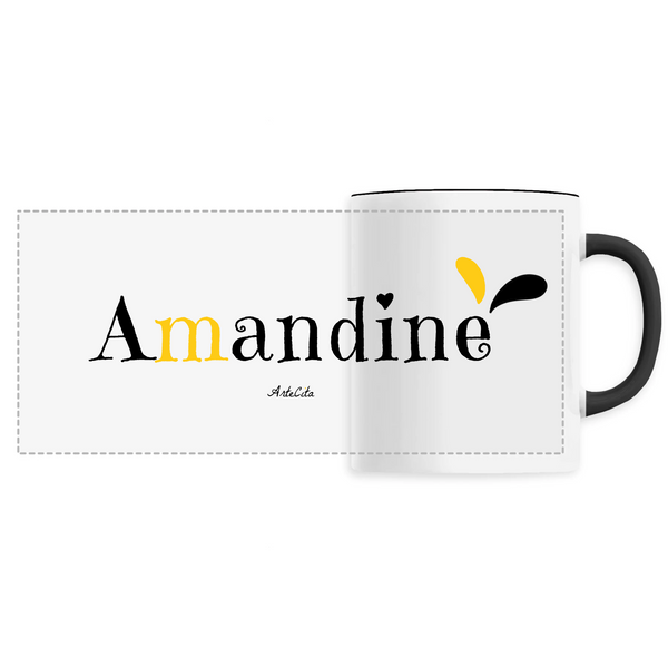 Mug - Amandine - 6 Coloris - Cadeau Original - Cadeau Personnalisable - Cadeaux-Positifs.com -Unique-Noir-