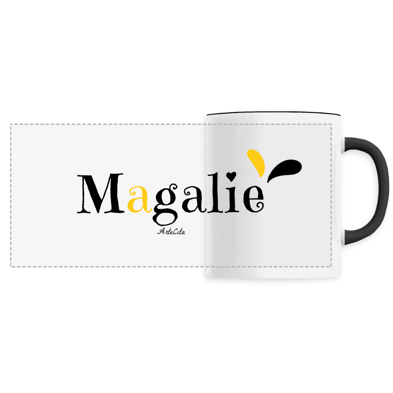 Cadeau anniversaire : Mug - Magalie - 6 Coloris - Cadeau Original - Cadeau Personnalisable - Cadeaux-Positifs.com -Unique-Noir-