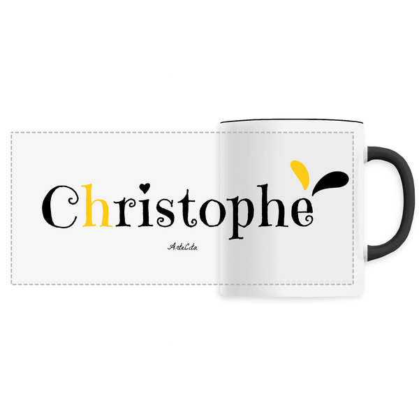 Mug - Christophe - 6 Coloris - Cadeau Original - Cadeau Personnalisable - Cadeaux-Positifs.com -Unique-Noir-