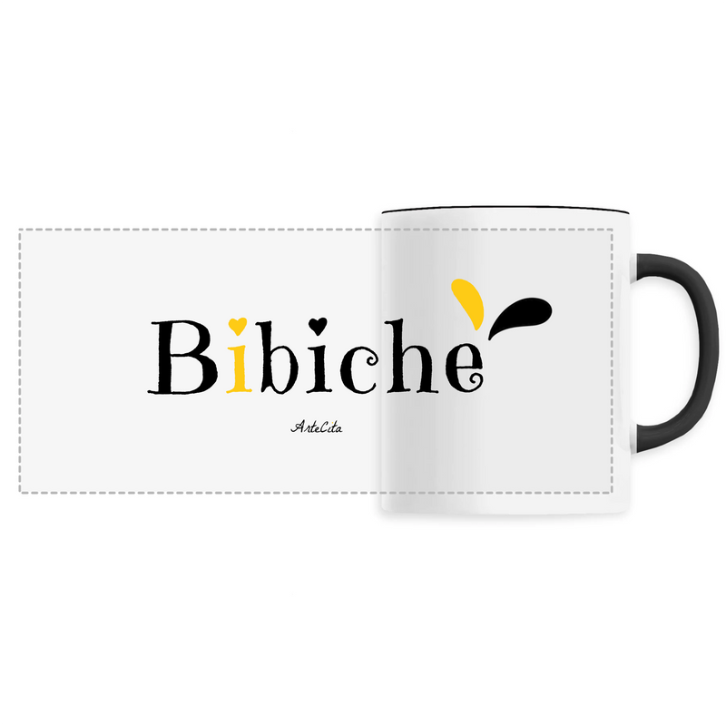 Cadeau anniversaire : Mug - Bibiche - 6 Coloris - Cadeau Original - Cadeau Personnalisable - Cadeaux-Positifs.com -Unique-Noir-