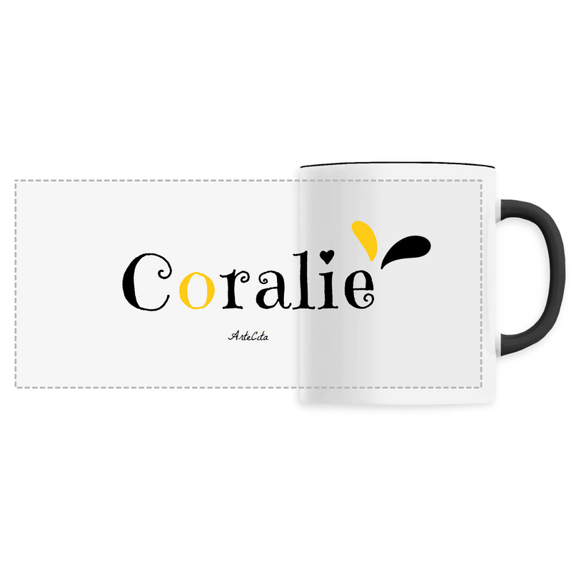 Cadeau anniversaire : Mug - Coralie - 6 Coloris - Cadeau Original - Cadeau Personnalisable - Cadeaux-Positifs.com -Unique-Noir-