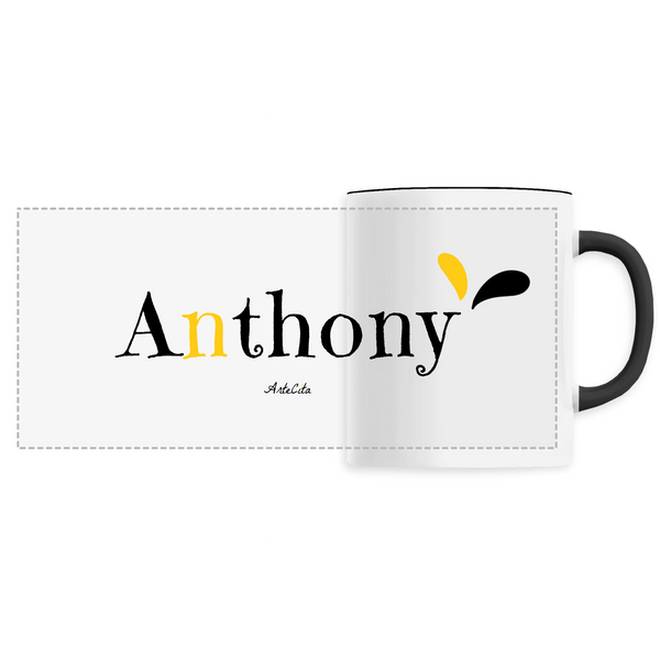 Mug - Anthony - 6 Coloris - Cadeau Original - Cadeau Personnalisable - Cadeaux-Positifs.com -Unique-Noir-