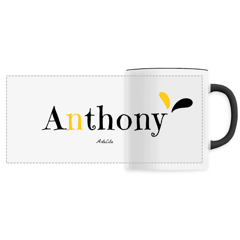 Cadeau anniversaire : Mug - Anthony - 6 Coloris - Cadeau Original - Cadeau Personnalisable - Cadeaux-Positifs.com -Unique-Noir-