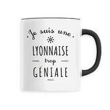 Mug - Une Lyonnaise trop Géniale - 6 Coloris - Cadeau Original - Cadeau Personnalisable - Cadeaux-Positifs.com -Unique-Noir-