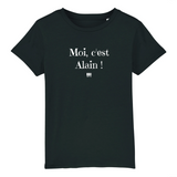 T-Shirt Enfant - Moi c'est Alain - Coton Bio - Cadeau Original - Cadeau Personnalisable - Cadeaux-Positifs.com -3-4 ans-Noir-