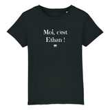 T-Shirt Enfant - Moi c'est Ethan - Coton Bio - Cadeau Original - Cadeau Personnalisable - Cadeaux-Positifs.com -3-4 ans-Noir-