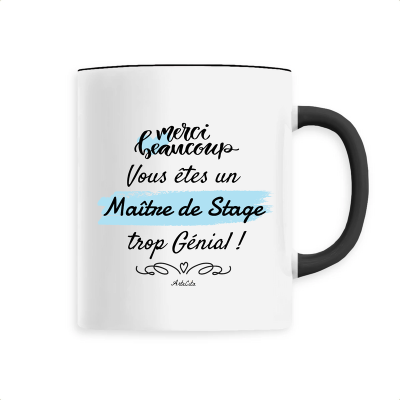 Cadeau anniversaire : Mug - Merci, vous êtes un Maître de Stage trop Génial - 6 Coloris - Cadeau Personnalisable - Cadeaux-Positifs.com -Unique-Noir-