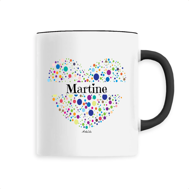 Cadeau anniversaire : Mug - Martine (Coeur) - 6 Coloris - Cadeau Unique & Tendre - Cadeau Personnalisable - Cadeaux-Positifs.com -Unique-Noir-