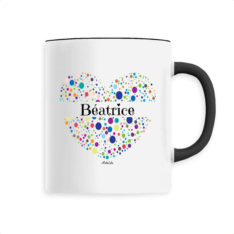 Cadeau anniversaire : Mug - Béatrice (Coeur) - 6 Coloris - Cadeau Unique & Tendre - Cadeau Personnalisable - Cadeaux-Positifs.com -Unique-Noir-