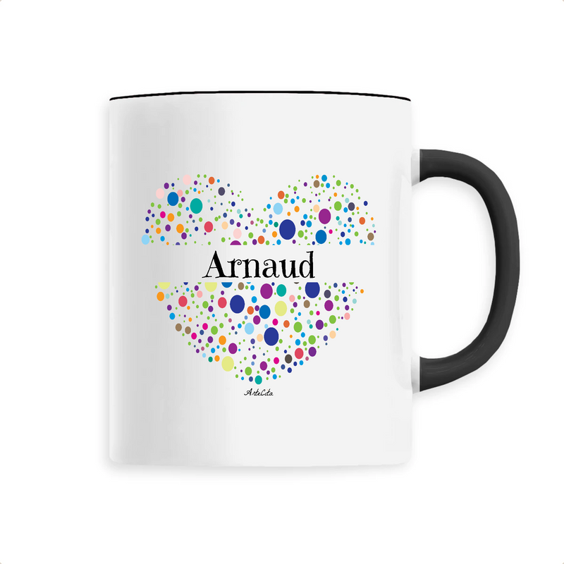 Cadeau anniversaire : Mug - Arnaud (Coeur) - 6 Coloris - Cadeau Unique & Tendre - Cadeau Personnalisable - Cadeaux-Positifs.com -Unique-Noir-