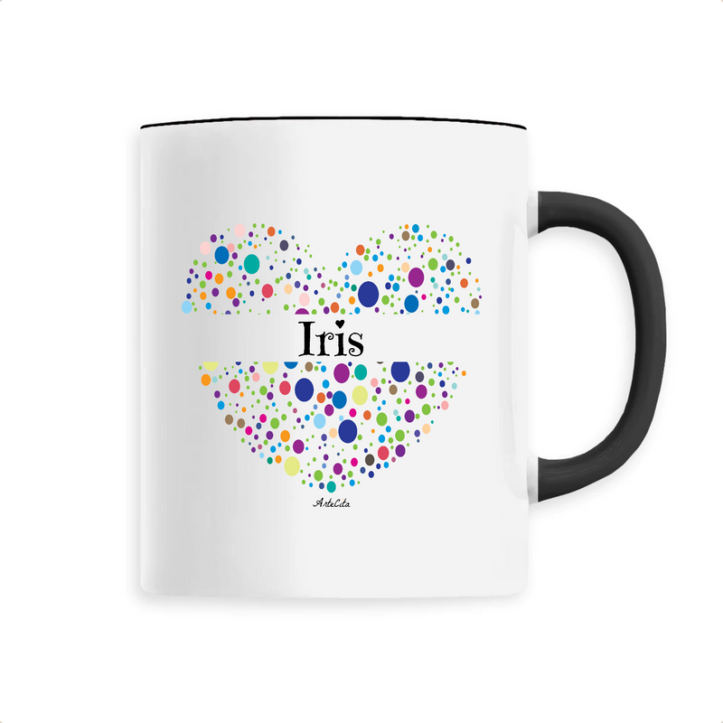 Cadeau anniversaire : Mug - Iris (Coeur) - 6 Coloris - Cadeau Unique & Tendre - Cadeau Personnalisable - Cadeaux-Positifs.com -Unique-Noir-