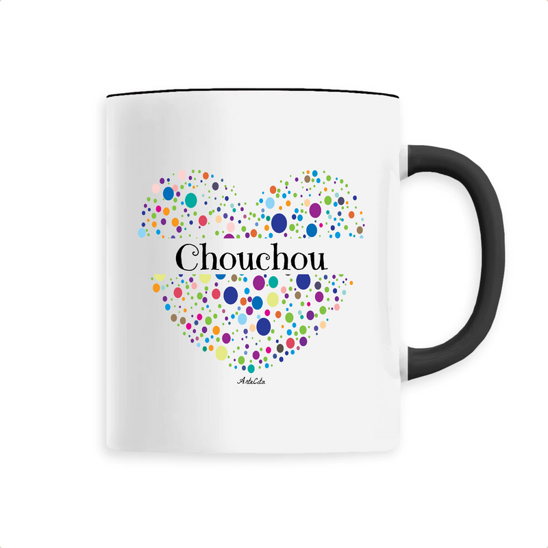 Cadeau anniversaire : Mug - Chouchou (Coeur) - 6 Coloris - Cadeau Unique & Tendre - Cadeau Personnalisable - Cadeaux-Positifs.com -Unique-Noir-