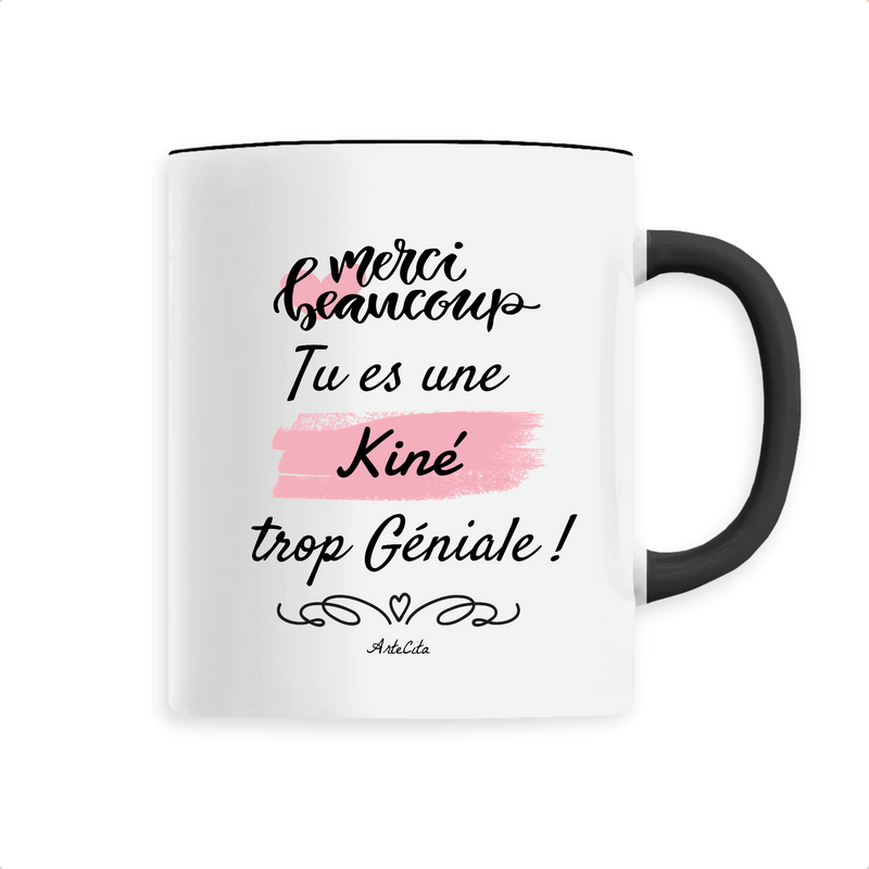 Cadeau anniversaire : Mug - Merci tu es une Kiné trop Géniale - 6 Coloris - Cadeau Original - Cadeau Personnalisable - Cadeaux-Positifs.com -Unique-Noir-