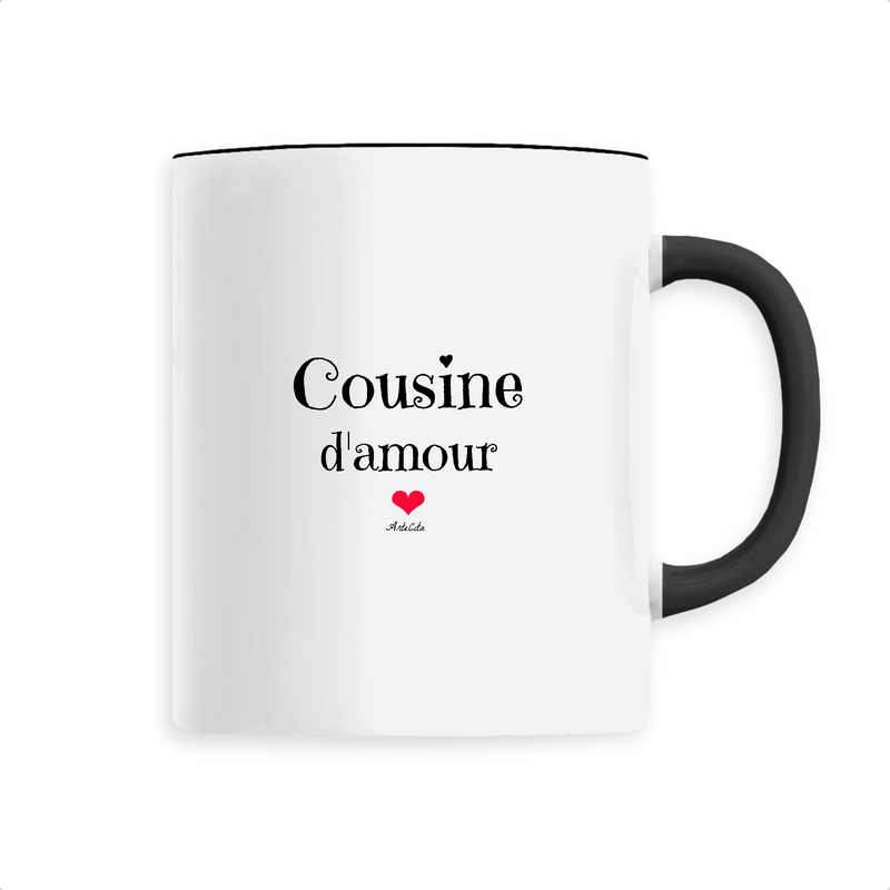 Cadeau anniversaire : Mug - Cousine d'amour - 6 Coloris - Cadeau Original & Tendre - Cadeau Personnalisable - Cadeaux-Positifs.com -Unique-Noir-