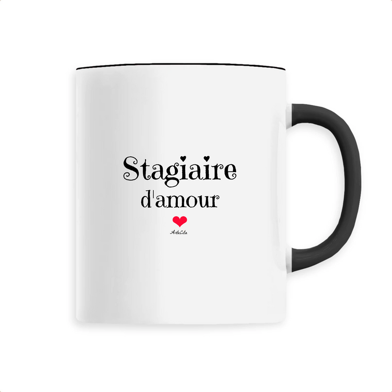 Cadeau anniversaire : Mug - Stagiaire d'amour - 6 Coloris - Cadeau Original - Cadeau Personnalisable - Cadeaux-Positifs.com -Unique-Noir-