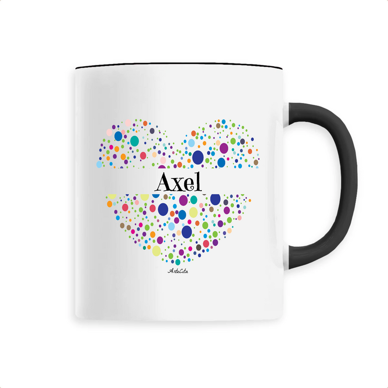 Cadeau anniversaire : Mug - Axel (Coeur) - 6 Coloris - Cadeau Unique & Tendre - Cadeau Personnalisable - Cadeaux-Positifs.com -Unique-Noir-