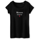 T-Shirt - Maman d'amour - Coton Bio - 3 Coloris - Cadeau Tendre - Cadeau Personnalisable - Cadeaux-Positifs.com -XS-Noir-