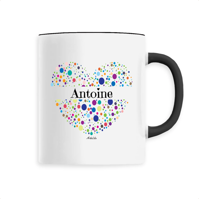 Cadeau anniversaire : Mug - Antoine (Coeur) - 6 Coloris - Cadeau Unique & Tendre - Cadeau Personnalisable - Cadeaux-Positifs.com -Unique-Noir-