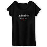 T-Shirt - Infirmière d'amour - Coton Bio - 3 coloris - Cadeau Original - Cadeau Personnalisable - Cadeaux-Positifs.com -XS-Noir-