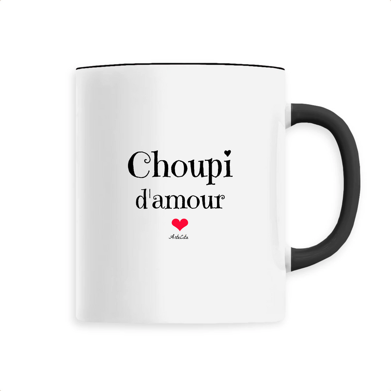 Cadeau anniversaire : Mug - Choupi d'amour - 6 Coloris - Cadeau Original & Tendre - Cadeau Personnalisable - Cadeaux-Positifs.com -Unique-Noir-