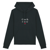 Sweat à Capuche - Coach d'amour - Coton Bio - 5 Coloris - Original - Cadeau Personnalisable - Cadeaux-Positifs.com -XS-Noir-