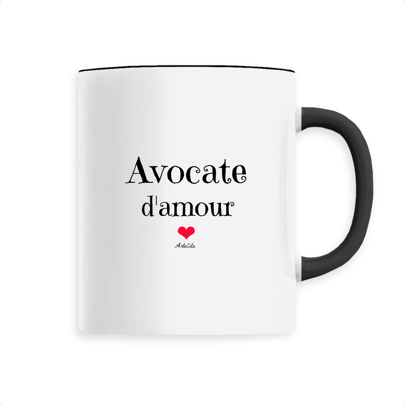 Cadeau anniversaire : Mug - Avocate d'amour - 6 Coloris - Cadeau Original & Unique - Cadeau Personnalisable - Cadeaux-Positifs.com -Unique-Noir-