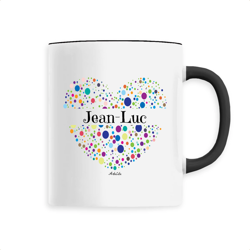 Cadeau anniversaire : Mug - Jean-Luc (Coeur) - 6 Coloris - Cadeau Unique & Tendre - Cadeau Personnalisable - Cadeaux-Positifs.com -Unique-Noir-