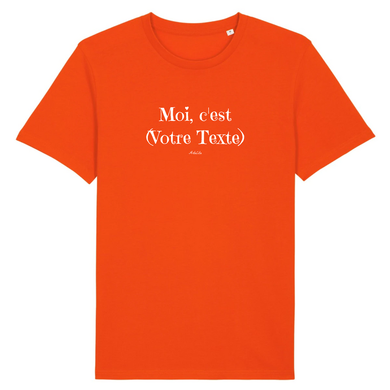 Cadeau anniversaire : T-shirt Premium à Personnaliser - Moi c'est XXX - 12 Coloris - Cadeau Personnalisable - Cadeau Personnalisable - Cadeaux-Positifs.com -XS-Orange-