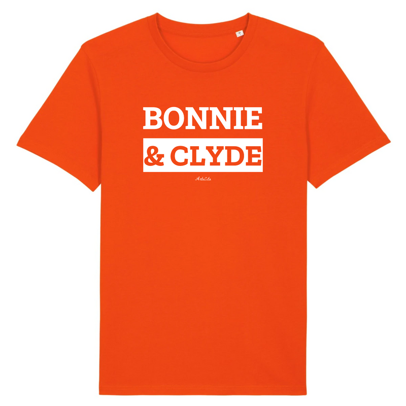 Cadeau anniversaire : T-Shirt Premium - Bonnie & Clyde - Coton Bio - 12 Coloris - Mythique - Cadeau Personnalisable - Cadeaux-Positifs.com -XS-Orange-