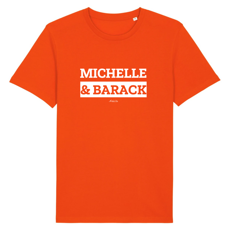 Cadeau anniversaire : T-Shirt Premium - Michelle & Barack - Coton Bio - 12 Coloris - Mythique - Cadeau Personnalisable - Cadeaux-Positifs.com -XS-Orange-