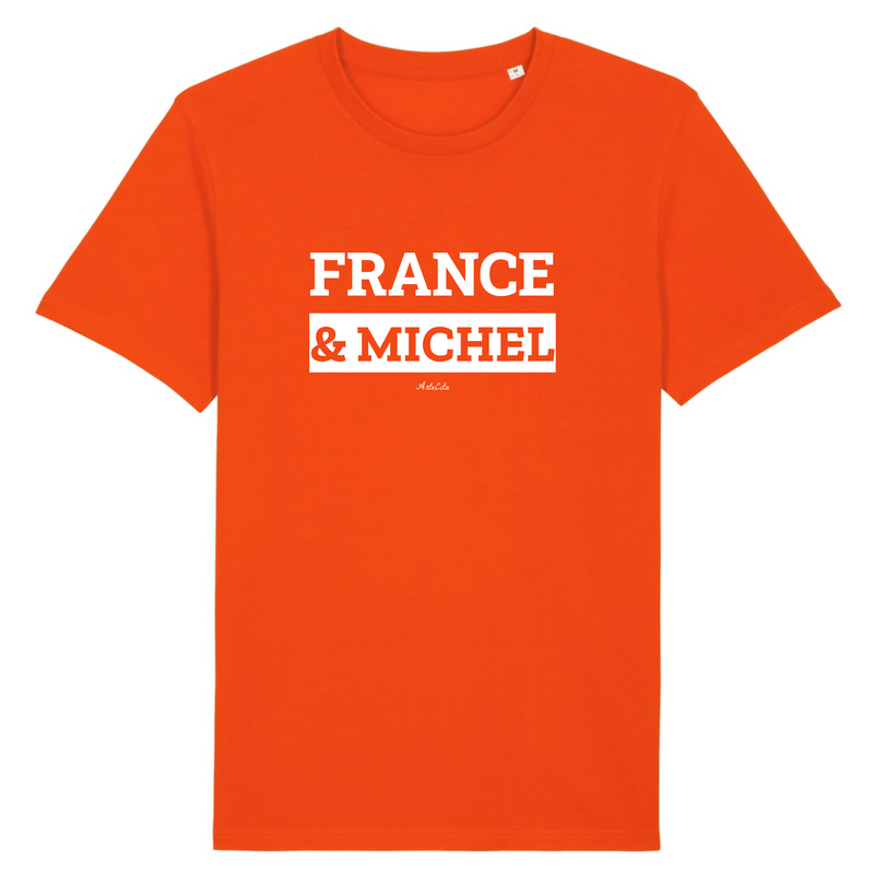 Cadeau anniversaire : T-Shirt Premium - France & Michel - Coton Bio - 12 Coloris - Mythique - Cadeau Personnalisable - Cadeaux-Positifs.com -XS-Orange-