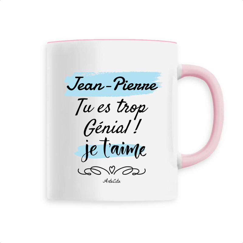 Cadeau anniversaire : Mug - Jean-Pierre je t'aime - 6 Coloris - Cadeau Tendre & Original - Cadeau Personnalisable - Cadeaux-Positifs.com -Unique-Rose-