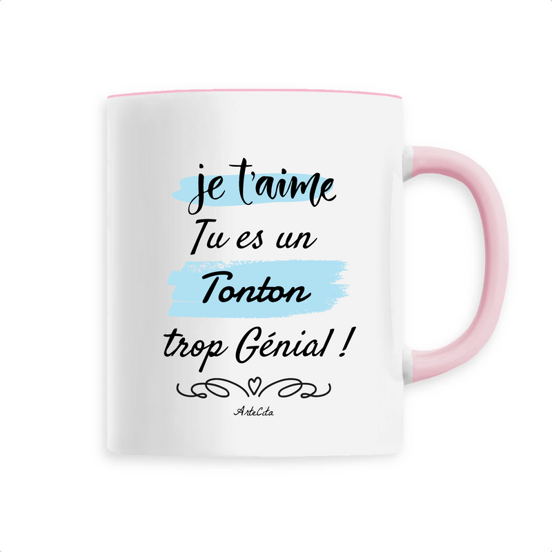 Cadeau anniversaire : Mug - Tonton je t'aime - 6 Coloris - Cadeau Original - Cadeau Personnalisable - Cadeaux-Positifs.com -Unique-Rose-