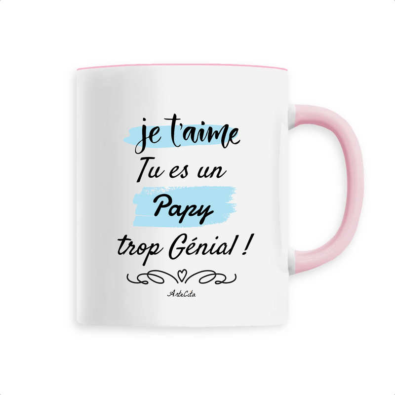 Cadeau anniversaire : Mug - Papy je t'aime - 6 Coloris - Cadeau Original - Cadeau Personnalisable - Cadeaux-Positifs.com -Unique-Rose-