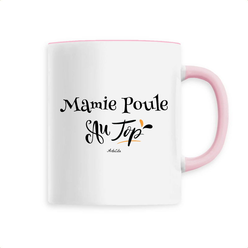 Cadeau anniversaire : Mug - Mamie Poule au Top - 6 Coloris - Cadeau Original - Cadeau Personnalisable - Cadeaux-Positifs.com -Unique-Rose-