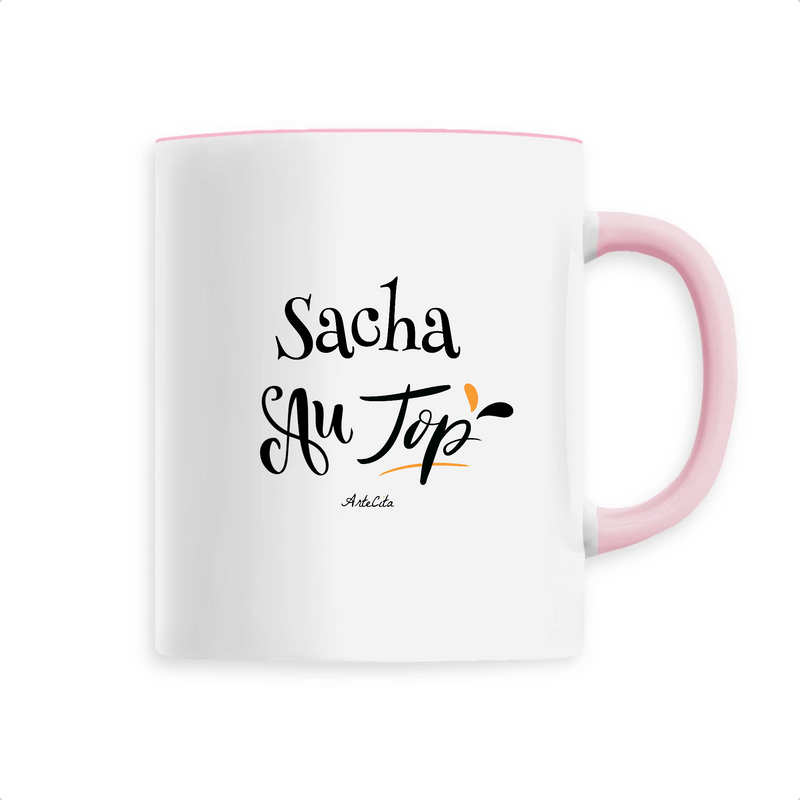 Cadeau anniversaire : Mug - Sacha au Top - 6 Coloris - Cadeau Original - Cadeau Personnalisable - Cadeaux-Positifs.com -Unique-Rose-