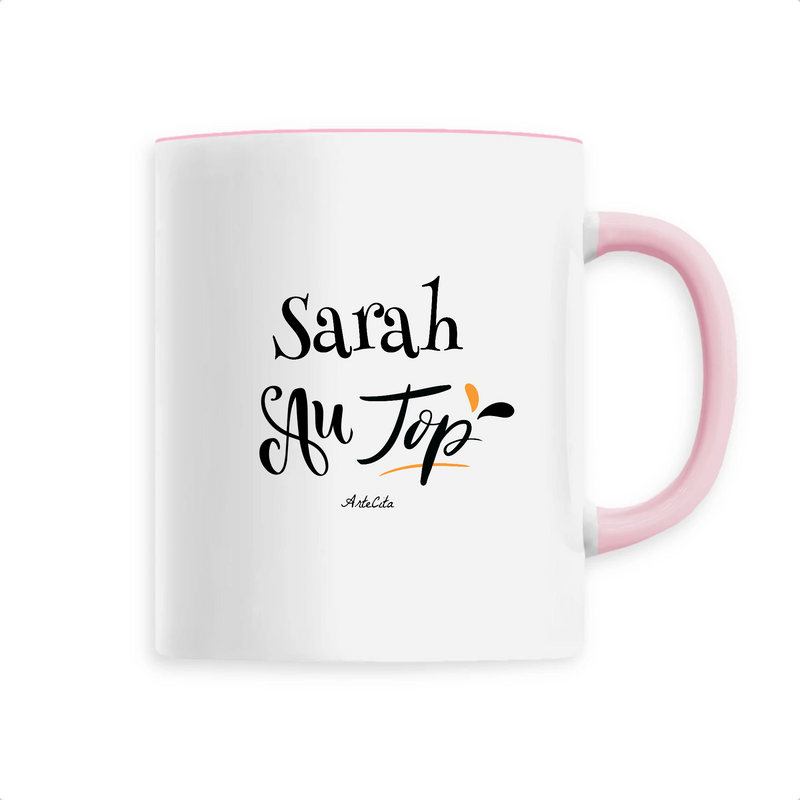 Cadeau anniversaire : Mug - Sarah au Top - 6 Coloris - Cadeau Original - Cadeau Personnalisable - Cadeaux-Positifs.com -Unique-Rose-