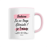 Mug - Sabine je t'aime - 6 Coloris - Cadeau Tendre - Cadeau Personnalisable - Cadeaux-Positifs.com -Unique-Rose-