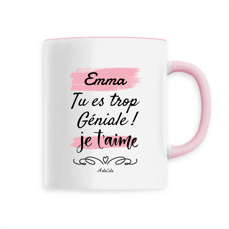 Cadeau anniversaire : Mug - Emma je t'aime - 6 Coloris - Cadeau Original & Tendre - Cadeau Personnalisable - Cadeaux-Positifs.com -Unique-Rose-