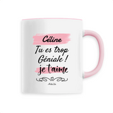 Mug - Céline je t'aime - 6 Coloris - Cadeau Tendre - Cadeau Personnalisable - Cadeaux-Positifs.com -Unique-Rose-