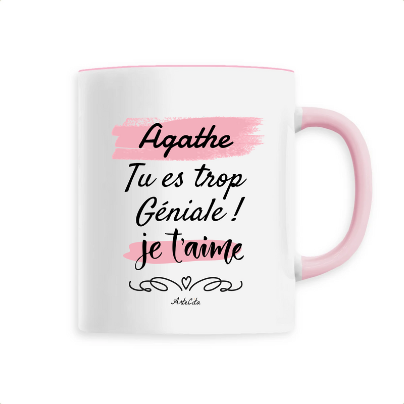 Cadeau anniversaire : Mug - Agathe je t'aime - 6 Coloris - Cadeau Tendre & Original - Cadeau Personnalisable - Cadeaux-Positifs.com -Unique-Rose-