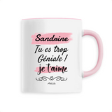 Mug - Sandrine je t'aime - 6 Coloris - Cadeau Tendre & Original - Cadeau Personnalisable - Cadeaux-Positifs.com -Unique-Rose-