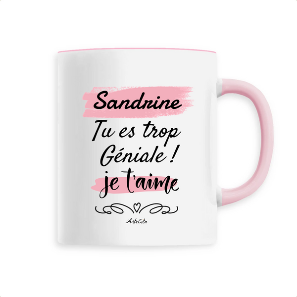 Mug - Sandrine je t'aime - 6 Coloris - Cadeau Tendre & Original - Cadeau Personnalisable - Cadeaux-Positifs.com -Unique-Rose-