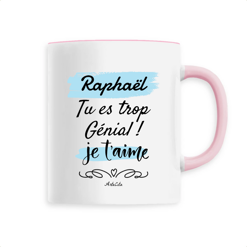 Cadeau anniversaire : Mug - Raphaël je t'aime - 6 Coloris - Cadeau Tendre & Original - Cadeau Personnalisable - Cadeaux-Positifs.com -Unique-Rose-