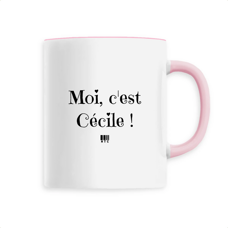 Cadeau anniversaire : Mug - Moi c'est Cécile - 6 Coloris - Cadeau Original - Cadeau Personnalisable - Cadeaux-Positifs.com -Unique-Rose-