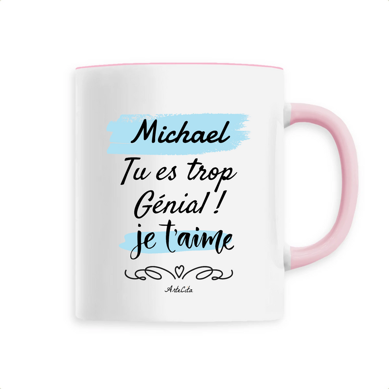 Cadeau anniversaire : Mug - Michael je t'aime - 6 Coloris - Cadeau Tendre & Original - Cadeau Personnalisable - Cadeaux-Positifs.com -Unique-Rose-