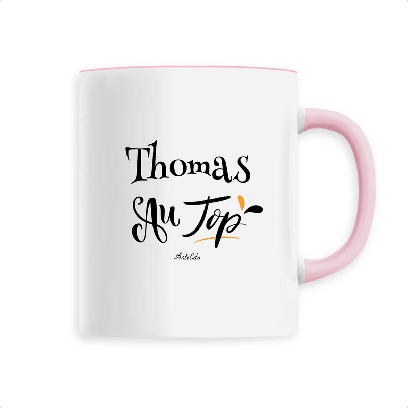 Cadeau anniversaire : Mug - Thomas au Top - 6 Coloris - Cadeau Original - Cadeau Personnalisable - Cadeaux-Positifs.com -Unique-Rose-