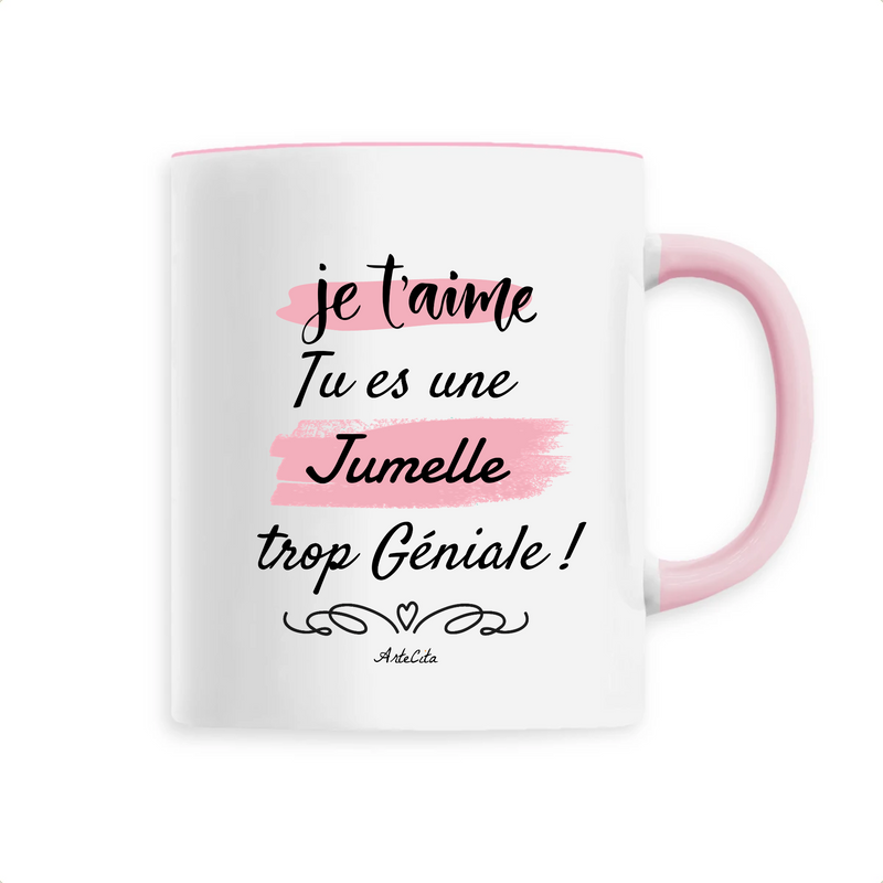 Cadeau anniversaire : Mug - Jumelle je t'aime - 6 Coloris - Cadeau Original - Cadeau Personnalisable - Cadeaux-Positifs.com -Unique-Rose-