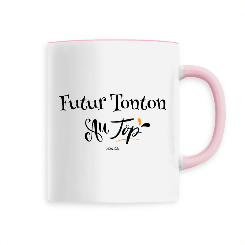 Cadeau anniversaire : Mug - Futur Tonton au Top - 6 Coloris - Cadeau Original - Cadeau Personnalisable - Cadeaux-Positifs.com -Unique-Rose-